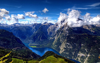 Nature, Rivers, Mountains, Clouds, Height, Day HD wallpaper
