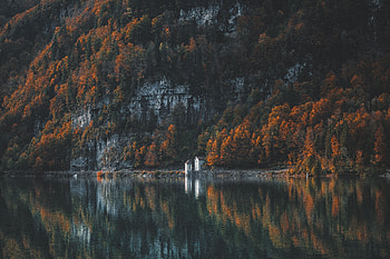 Nature, Trees, Mountain, Lake, Shore, Bank HD wallpaper