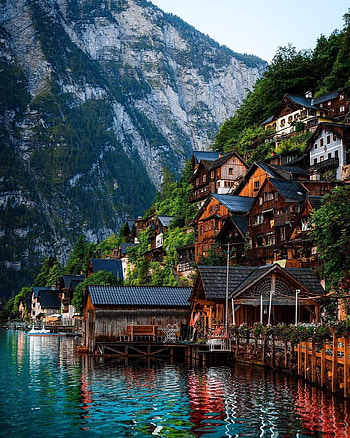 Hallstatt Austria, sky, mountain HD phone wallpaper