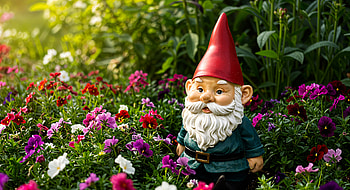 Charming Garden Gnome in Ultra, garden gnome, flower, gardening HD wallpaper
