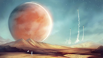 Astronaut On Mars , artist, artwork, mars, astronaut, artstation HD wallpaper