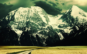 so far, so high, peeks, snow, clouds, mountains, dark HD wallpaper