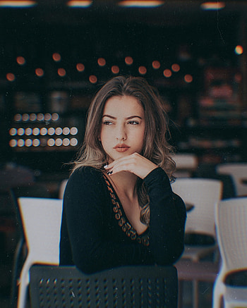 Woman model, confident, black top HD phone wallpaper