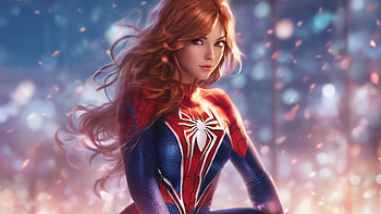 The Enigmatic Spider Woman, spider-woman, superheroes, artwork, art, digital-art, ai HD wallpaper