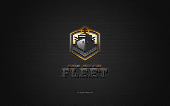 San Diego Fleet, American football club, yellow logo, gray carbon fiber background, AAF, American football, San Diego, USA, Alliance of American Football, San Diego Fleet logo HD wallpaper