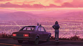 Breaking After Long Drive, alone, relaxing, artist, artwork, digital-art, artstation HD wallpaper