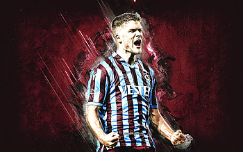 Andreas Cornelius, Trabzonspor, Danish football player, burgundy stone background, Turkey, football, Cornelius Trabzonspor HD wallpaper