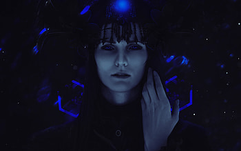 Magical, dark eyes, woman, fantasy HD wallpaper
