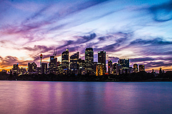 City, sunset, buildings, silhouette HD wallpaper