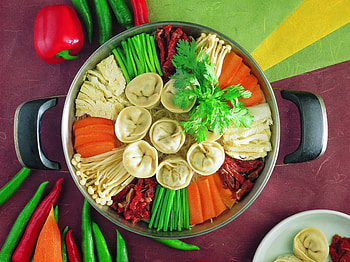 Food, Vegetables, Pepper, Greens, Dumplings, Meat Dumplings HD wallpaper