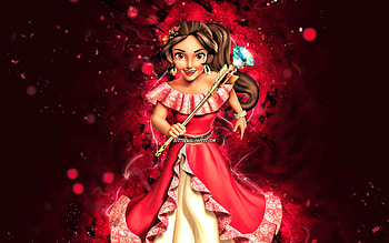 Princess Elena, , purple neon lights, Disney characters, Flores of Avalor, Elena Castillo Flores, Princess Elena Flores of Avalor HD wallpaper