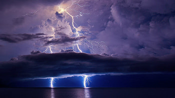 Lightning during a thunderstorm and - . HD wallpaper