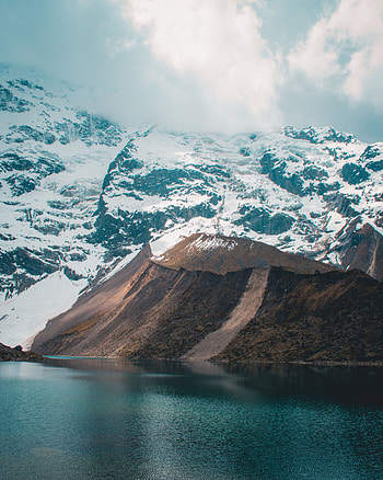 Nature, Mountain, Lake, Snow Covered, Snowbound, Peru, Humantay Lagoon, Humantai Lagoon HD phone wallpaper