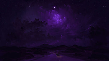 Purple Night Ride , purple, night, artist, artwork, digital-art, deviantart HD wallpaper