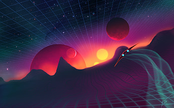 Retro Space Art, retro, planet, digital-universe, artist, artwork, digital-art, deviantart HD wallpaper