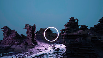New Space Light Landed In Rocks And Ice , rocks, snow, graphy HD wallpaper