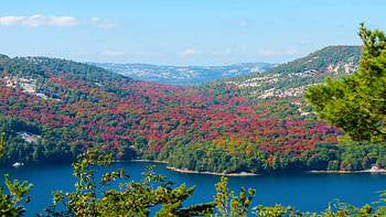 LaCloche Mountain Range - Killarney, Ontario, lake, hills, landscape, clouds, sky, Autumn, usa HD wallpaper
