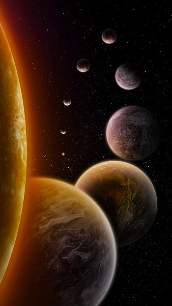 Planets, stars, space HD phone wallpaper