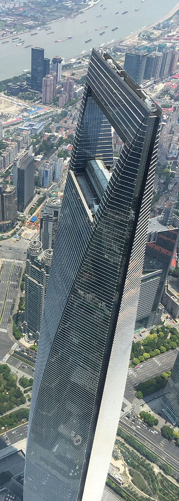 Shanghai World Financial Center, Futuristic skyscraper, Shanghai, Skyscraper architecture HD phone wallpaper