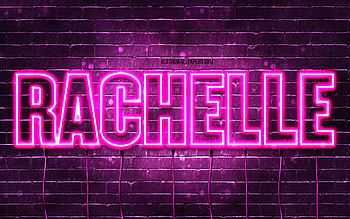 Happy Birtay Rachelle, , pink neon lights, Rachelle name, creative, Rachelle Happy Birtay, Rachelle Birtay, popular french female names, with Rachelle name, Rachelle HD wallpaper