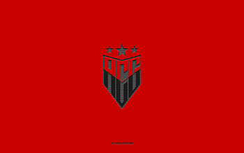 Atletico Goianiense, red background, Brazilian football team, Atletico Goianiense emblem, Serie A, Goias, Brazil, football, Atletico Goianiense logo HD wallpaper