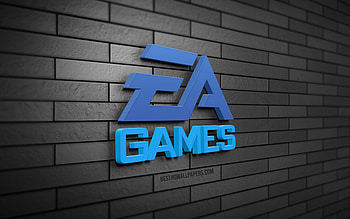 EA Games 3D logo, , Electronic Arts, gray brickwall, creative, brands, EA Games logo, 3D art, EA Games, Electronic Arts logo HD wallpaper