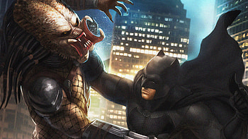 Predator Vs Batman , batman, superheroes, digital-art, artwork, predator HD wallpaper