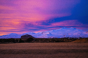 Iceland, landscape, pink sunset HD wallpaper