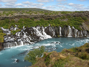 iceland hraunfossar , landscapes, nature HD wallpaper