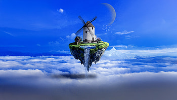 The Cloudkeeper Mill, clouds, cloud, artist, artwork, art, digital-art, deviantart HD wallpaper