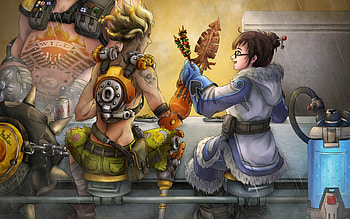 Mei (Overwatch), Artistic interpretation, MacBook Pro , Gaming aesthetics HD wallpaper