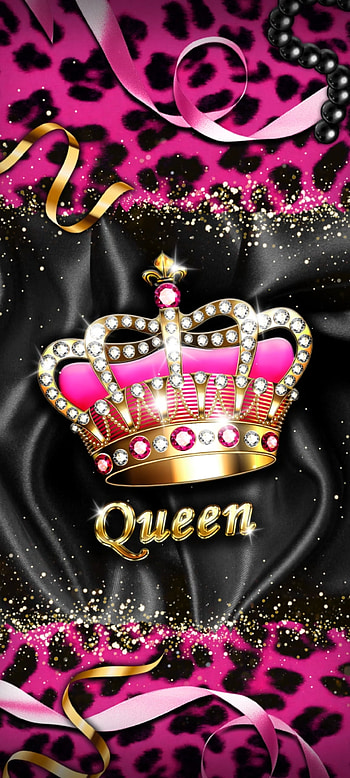 Pink Leopard Queen, magenta, Crown, Beautiful, King, Luxury, Metalink, Diamond, Premium HD phone wallpaper