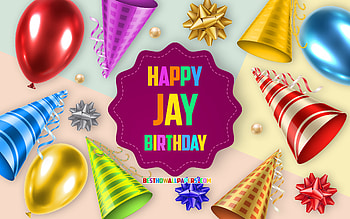 Happy Birtay Jay, , Birtay Balloon Background, Jay, creative art, Happy Jay birtay, silk bows, Jay Birtay, Birtay Party Background HD wallpaper