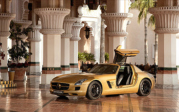 2010 Mercedes Benz SLS AMG Desert Gold 2 HD wallpaper
