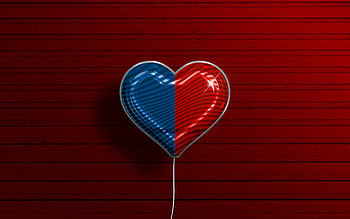 I Love Narbonne, , realistic balloons, red wooden background, Day of Narbonne, french cities, flag of Narbonne, France, balloon with flag, Narbonne flag, Narbonne HD wallpaper