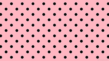 pink polka dots black spots light pink HD wallpaper