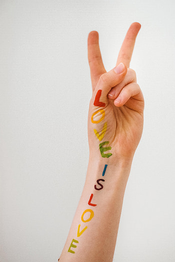 Love, Words, Hand, Inscription, Gesture HD phone wallpaper