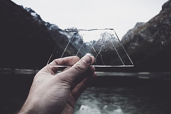 Mountains, Ice, Lake, Hand, Miscellanea, Miscellaneous HD wallpaper