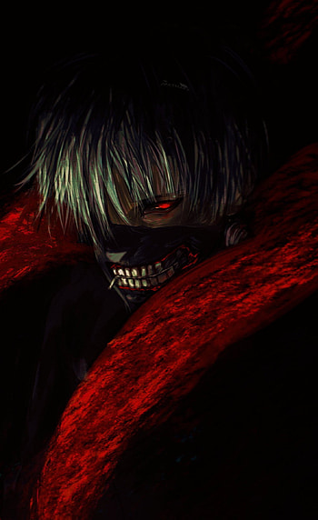 Ken Kaneki: Crimson Gaze — Dark Tokyo Ghoul, Anime, dark anime, Tokyo Ghoul, Ken Kaneki, red eyes HD phone wallpaper