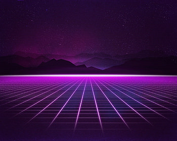 Retrowave Grid Mountain, retrowave, city, artistic, artist, purple, digital-art HD wallpaper