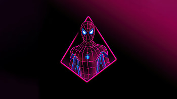 Neon Spiderman , spiderman, superheroes, artist, artwork, digital-art, minimalism, minimalist, behance HD wallpaper
