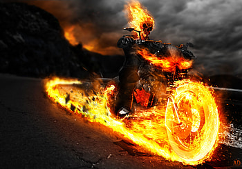 Ghost Rider On Bike Artwork, ghost-rider, artist, artwork, artstation, superheroes HD wallpaper