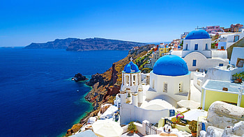 Greek island charm, Santorini beauty, backgrounds, Greece travel wanderlust HD wallpaper