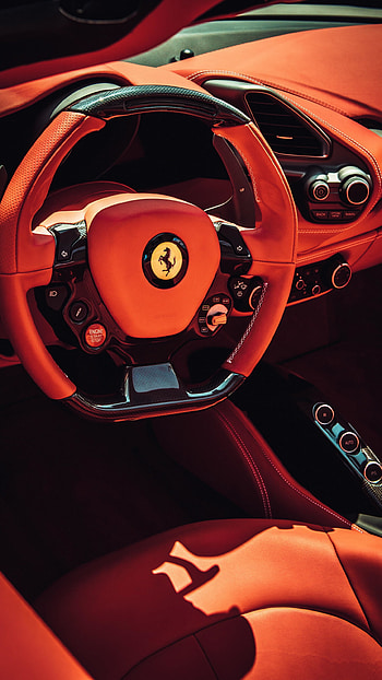 Ferrari car steering interior , Q Samsung Galaxy HD phone wallpaper