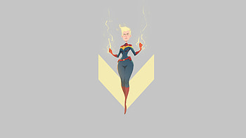 Captain Marvel Minimal, captain-marvel, superheroes, artwork, art, artstation HD wallpaper