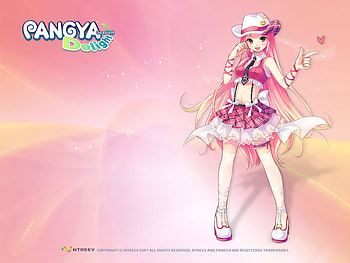 Pangya 1, pink, cowgirl, anime, cute, girl, pangya HD wallpaper