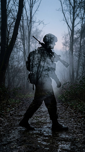 Shadow Sentinel - , Soldier, Forest, Silhouette HD phone wallpaper