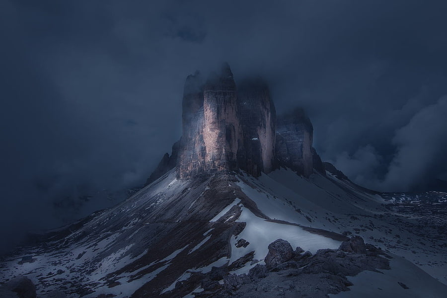 Castle In the mountain, nature, Catle, snow, mountain HD wallpaper