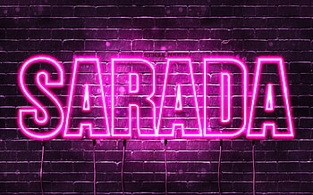Happy Birtay Sarada, , pink neon lights, Sarada name, creative, Sarada Happy Birtay, Sarada Birtay, popular japanese female names, with Sarada name, Sarada HD wallpaper