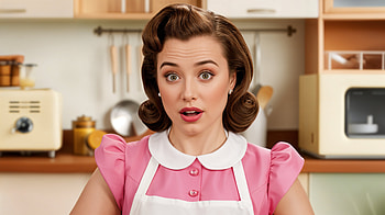Surprised Expression in Ultra, surprised, vintage, kitchen, woman HD wallpaper